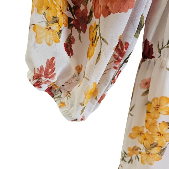 Forever 21 + Plus Size Floral Print Dress Sundress Maxi Off Shoulders 1X - Picture 8 of 10